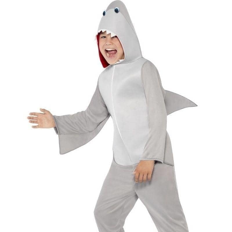 Shark Costume Kids Grey Hooded Jumpsuit_1