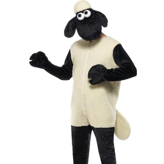 Shaun The Sheep Costume Adult White Black Jumpsuit 1
