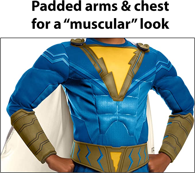 Shazam Freddy Freeman Muscle Blue Jumpsuit Boys Costume 3