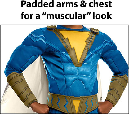 Shazam Freddy Freeman Muscle Blue Jumpsuit Boys Costume 3