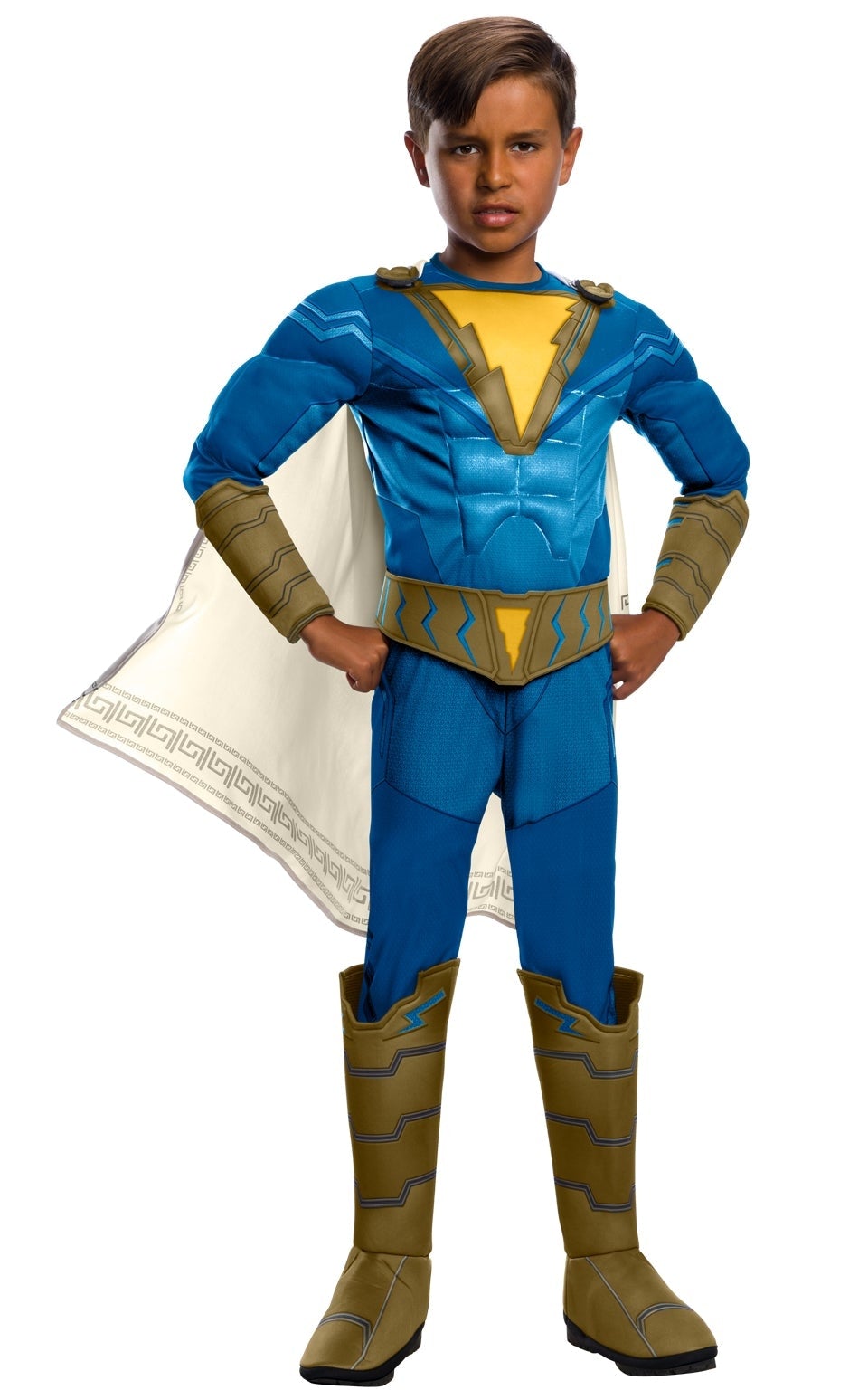 Shazam Freddy Freeman Muscle Blue Jumpsuit Boys Costume 1
