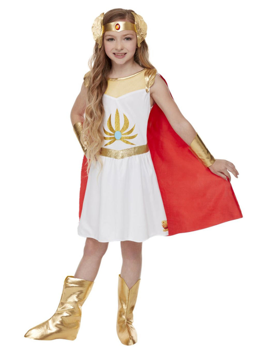 She Ra Costume Girls White Dress and Red Cape 2