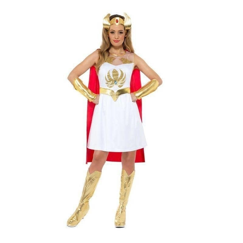 She Ra Costume Glitter Print Adult White Dress 1