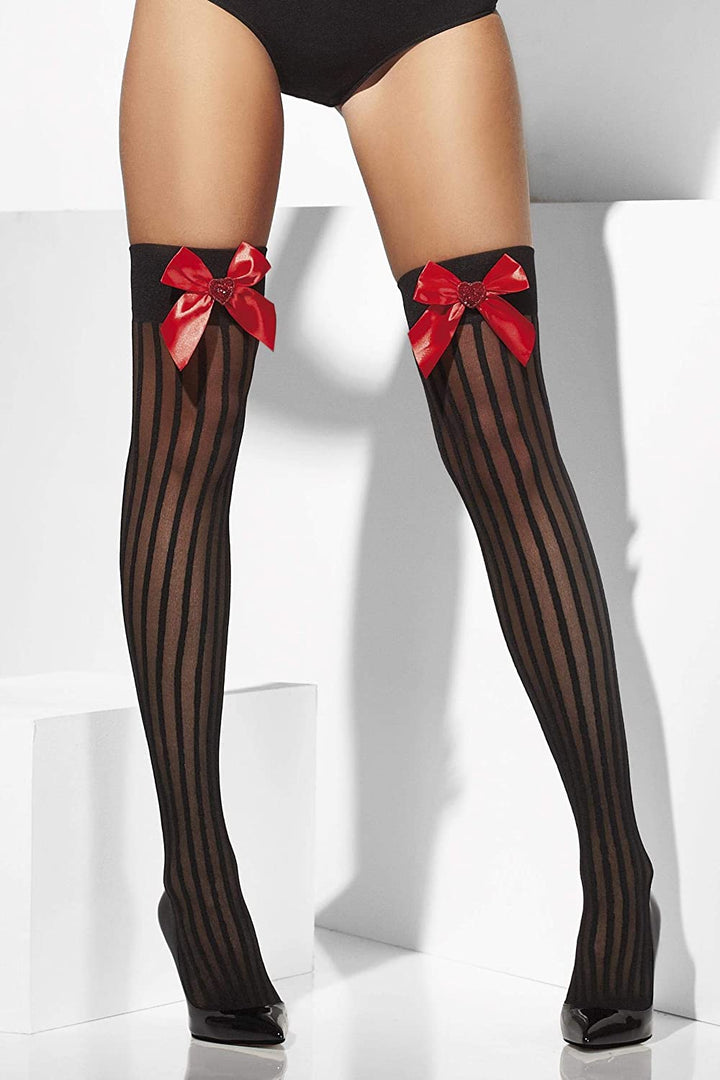 Size Chart Sheer Hold Ups Adult Black Red Bows Sequin Hearts