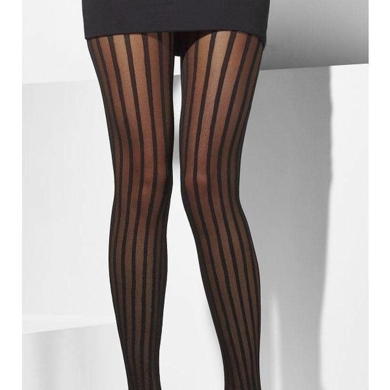 Sheer Tights Black Vertical Stripes 1