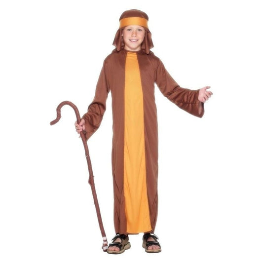 Shepherd Costume Kids Brown Robe Headpiece 2