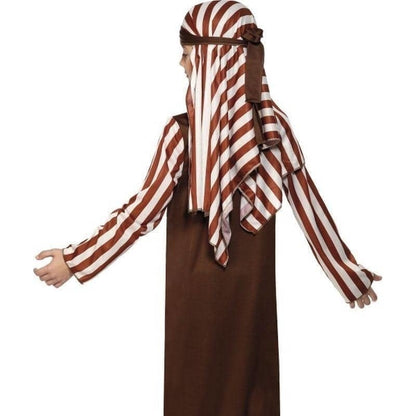 Shepherd Costume Kids Brown White Robe Headpiece 2