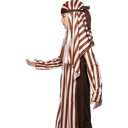 Shepherd Costume Kids Brown White Robe Headpiece 3