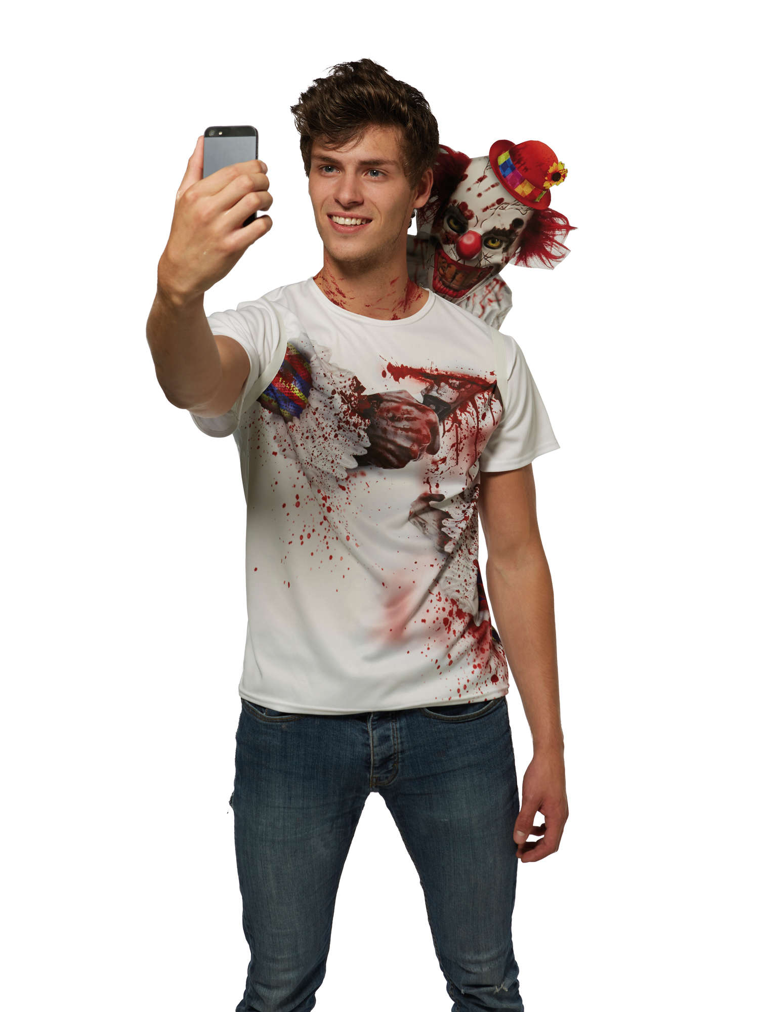 Shocker Clown Selfie T Shirt Costume 1