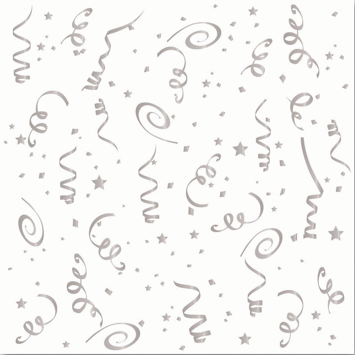 Silver Confetti Napkins Large 16 Pack 22cm 1