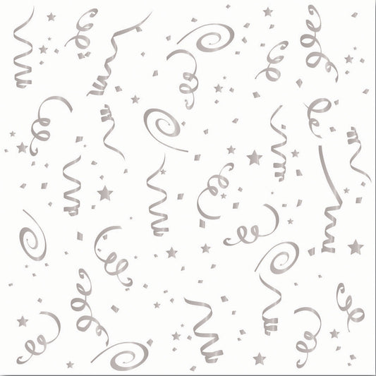 Silver Confetti Napkins Large 16 Pack 22cm 1