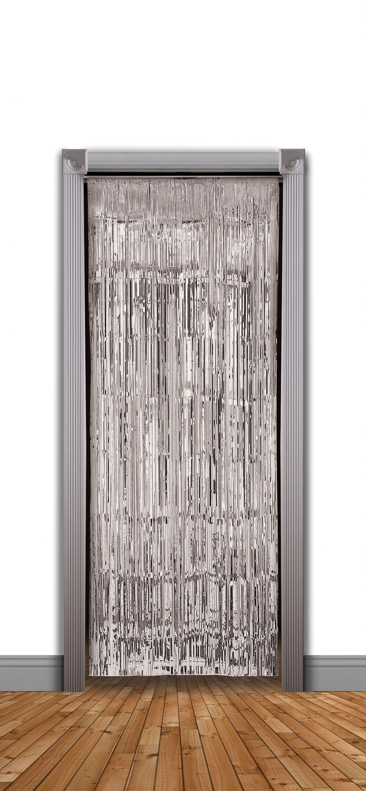 Silver Tinsel Doorway Curtain 240cm x 94cm Party Decoration 1
