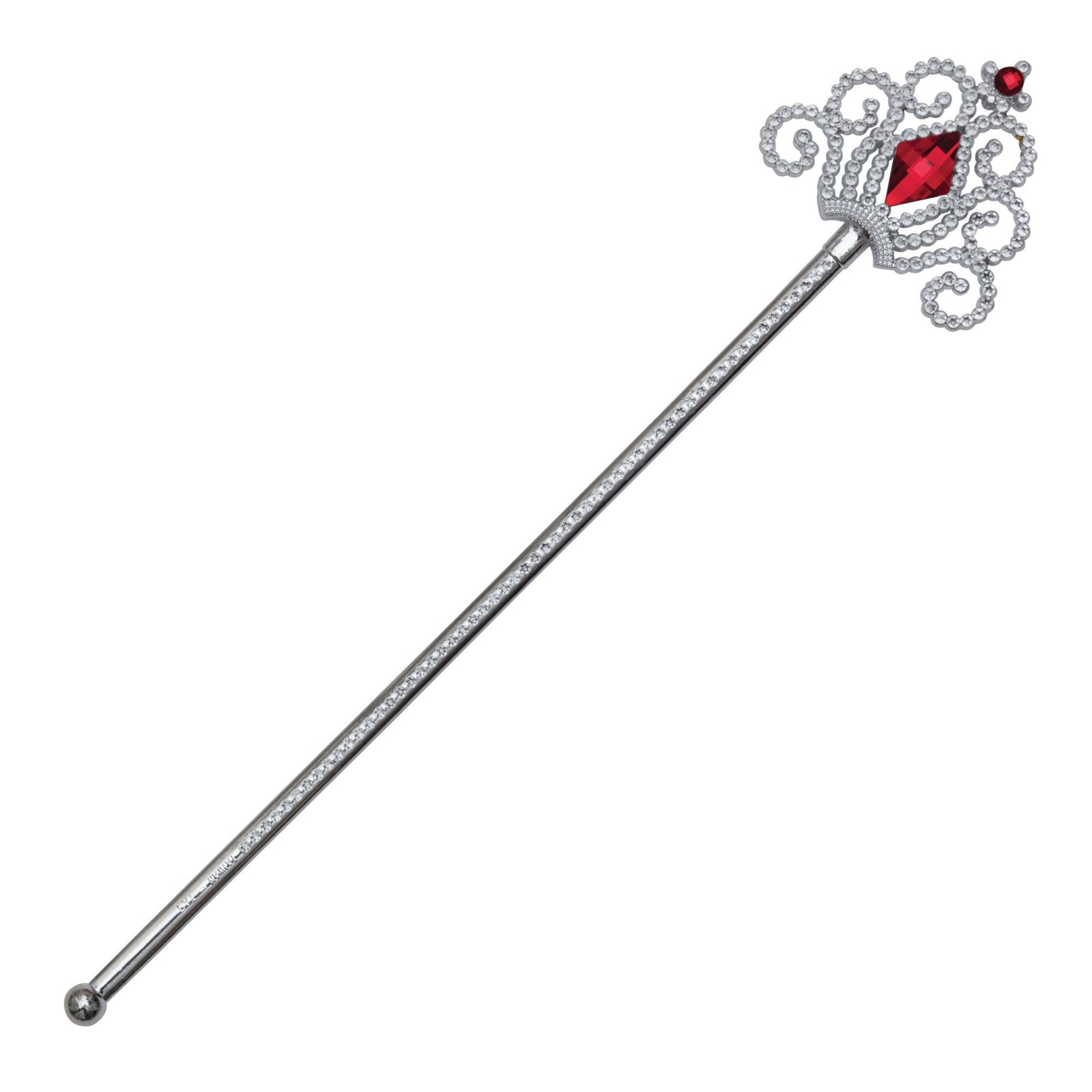 Silver Wand With Red Stones Costume Accessory 1