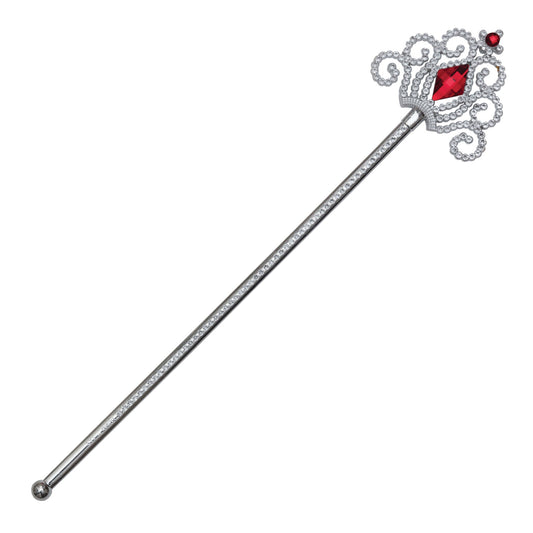 Silver Wand With Red Stones Costume Accessory 1
