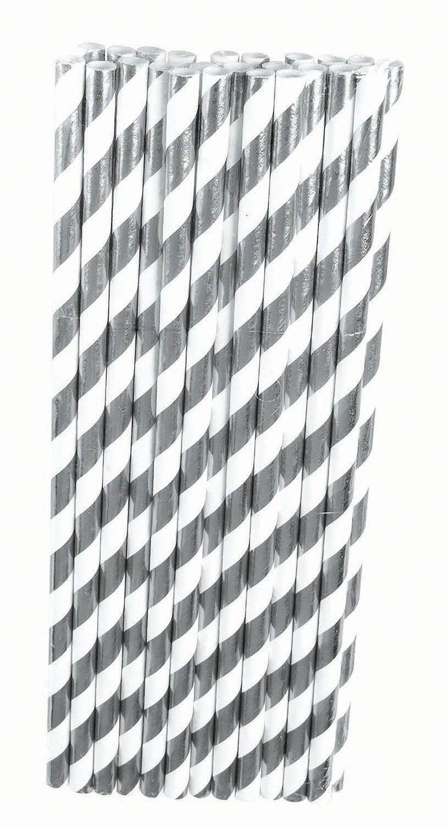 Silver White Paper Straws 24pack_1 X82934