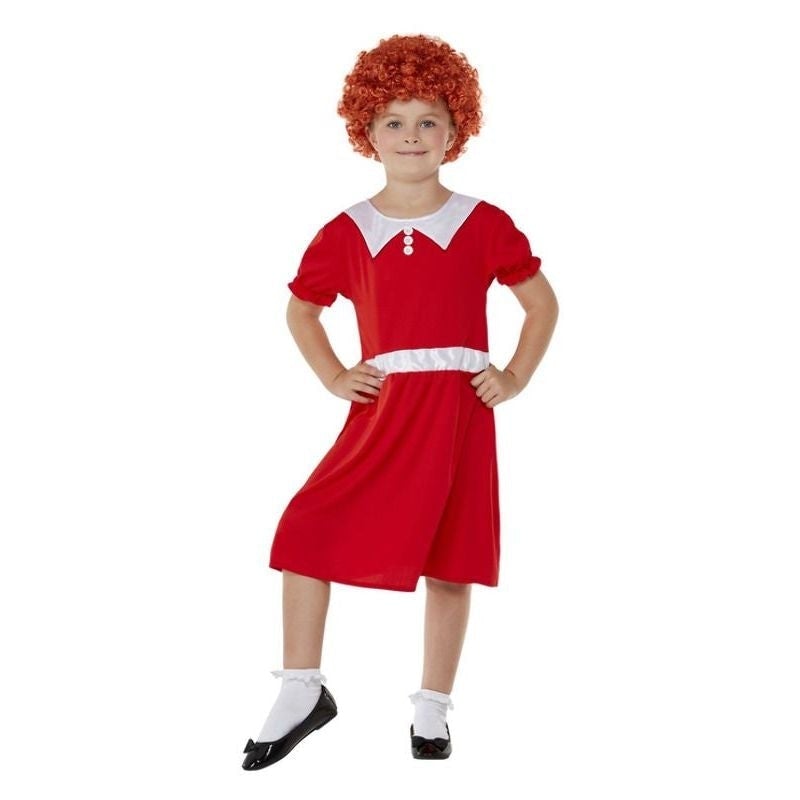 Singing Orphan Costume Red Dress Wig_1