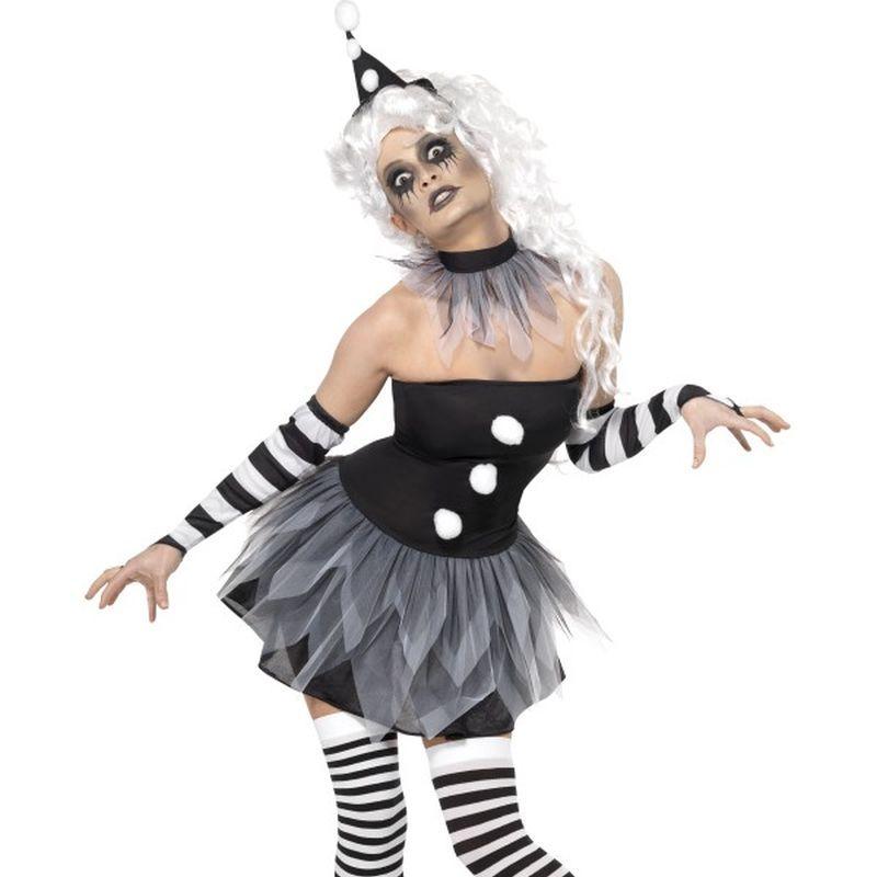Sinister Pierrot Costume Adult Black White 1