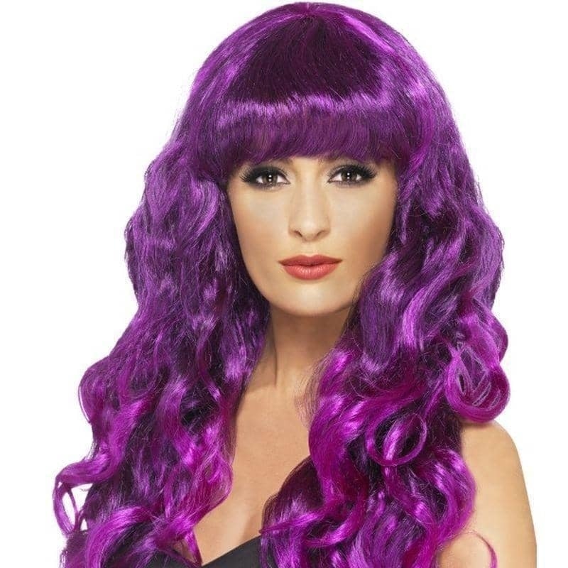 Siren Purple Long Curly Ladies Wig_1