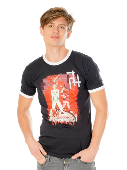 Sirens Crossword Black Ringer T-Shirt 2