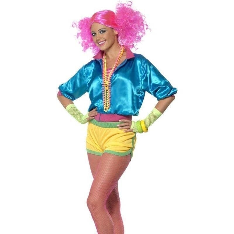 Skater Girl Costume Adult Blue Yellow with Green 1