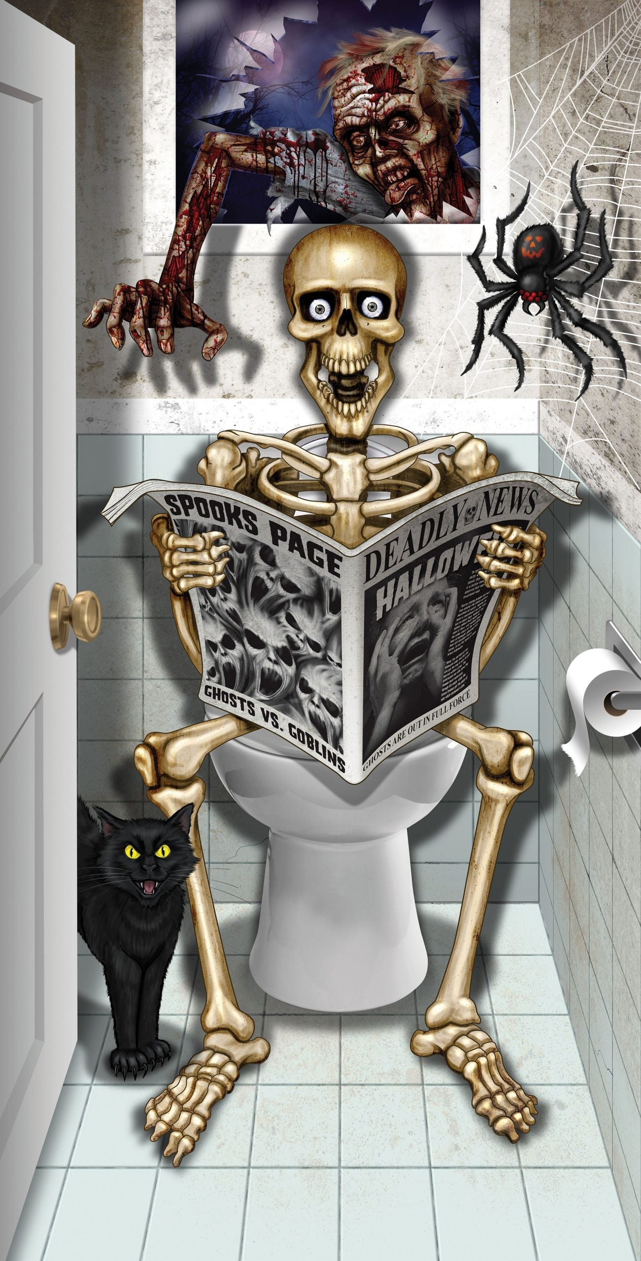 Skeleton Bathroom Door Cover 30 x 60 Inch 1