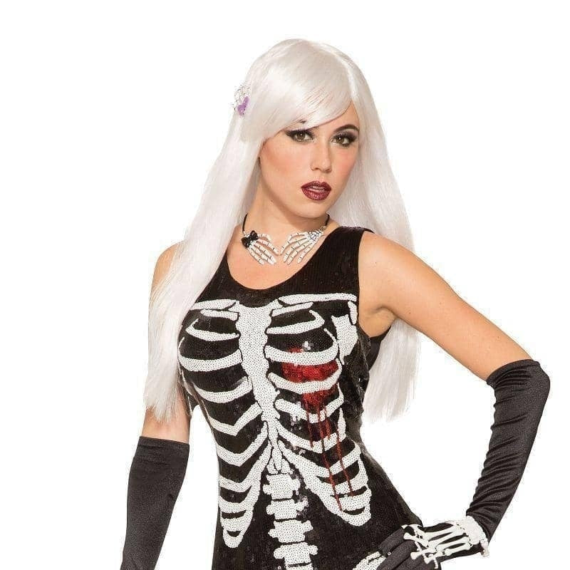Skeleton Bleeding Heart Sequin Dress Ladies Costume 1