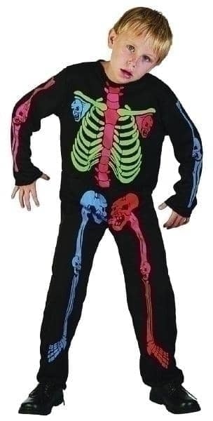 Skeleton Boy Multi Colour Medium Childrens Costume Male 1