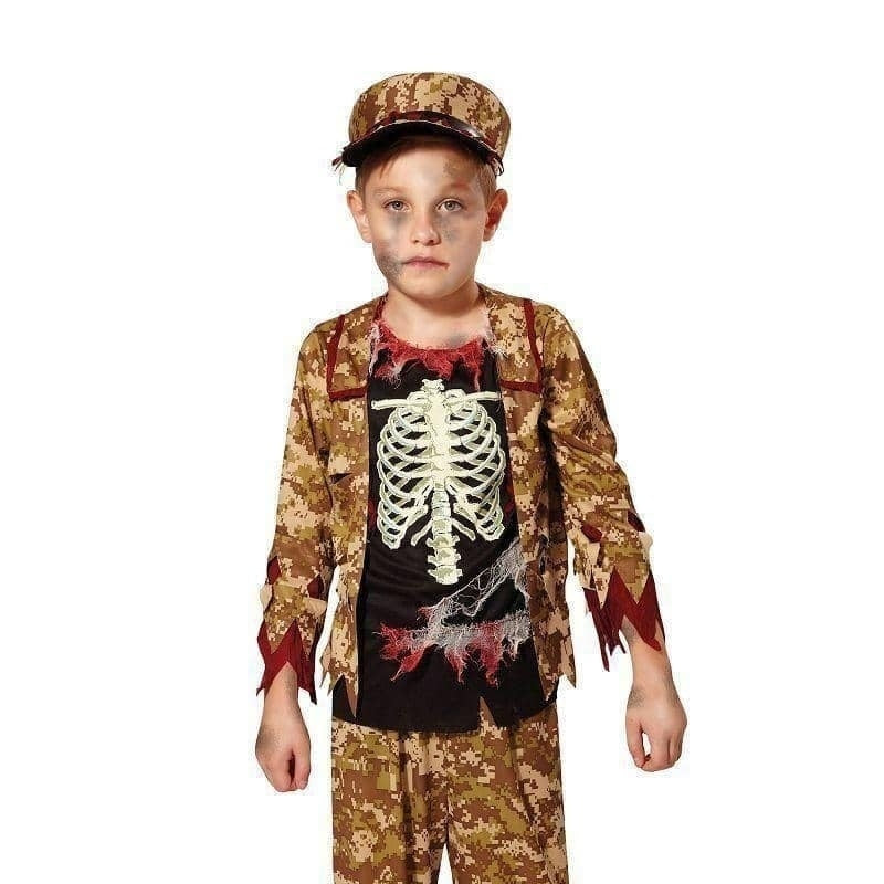 Skeleton Boy Soldier Boys Costume_1