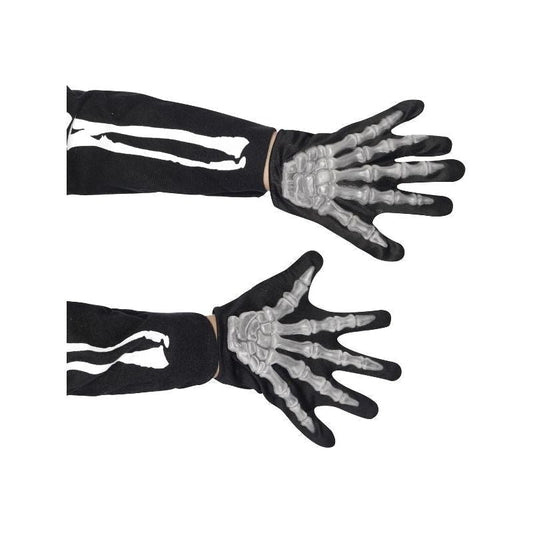 Skeleton Gloves Childs Black Halloween Costume Accessory 1