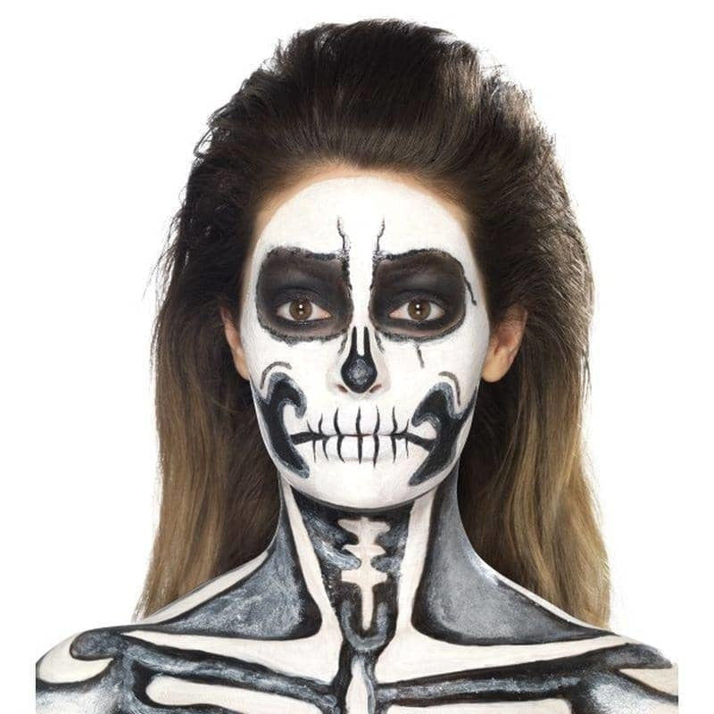 Skeleton Liquid Latex Kit Adult Make Up Pots 2 Sponge Applicators 1