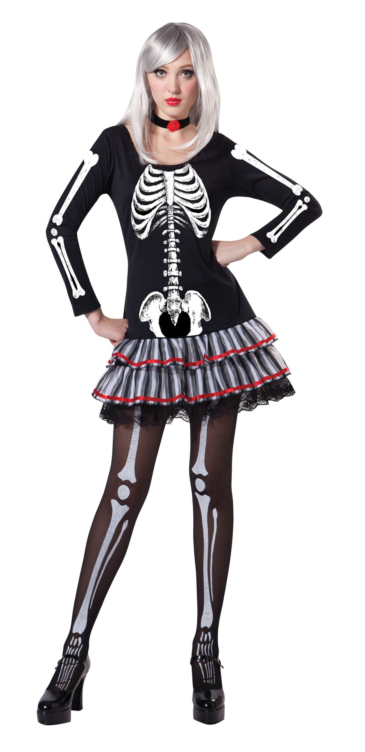 Skeleton Maiden Adult Costume Female Uk Size 10 14 1