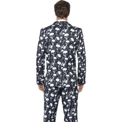 Skeleton Suit Mens Black White Jacket Trousers Tie 2