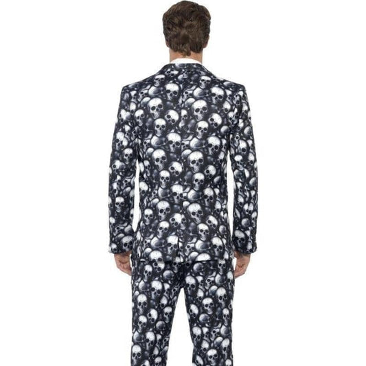 Skeleton Suit Mens Black White Jacket Trousers Tie 2