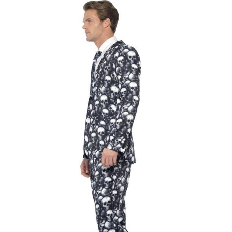 Skeleton Suit Mens Black White Jacket Trousers Tie 3
