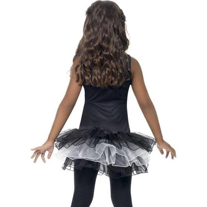 Skeleton Tutu Costume Kids Black and White Printed Dress 2