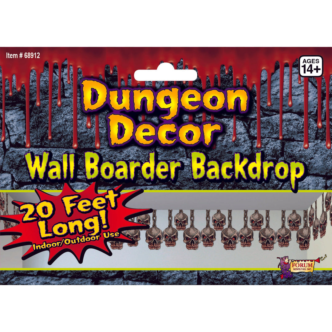 Size Chart Skull Border Dungeon Decoration Halloween Items Unisex