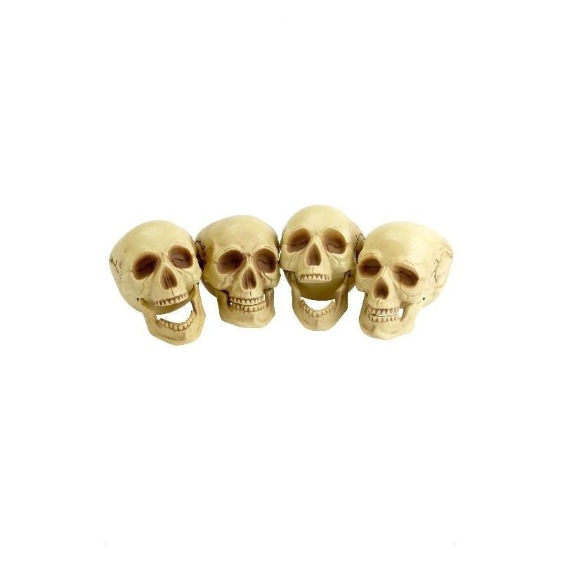 Skull Heads Adult Natural 4 off 16cm Halloween Accessory 2