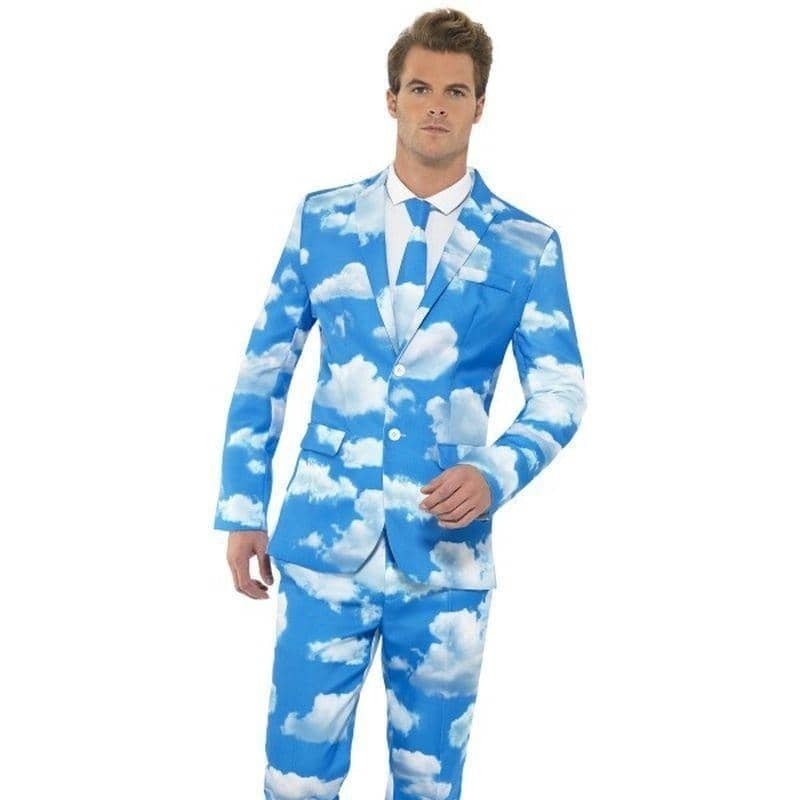 Sky High Suit Stand Out Adult Blue White Cloud Jacket Trousers and Tie_1
