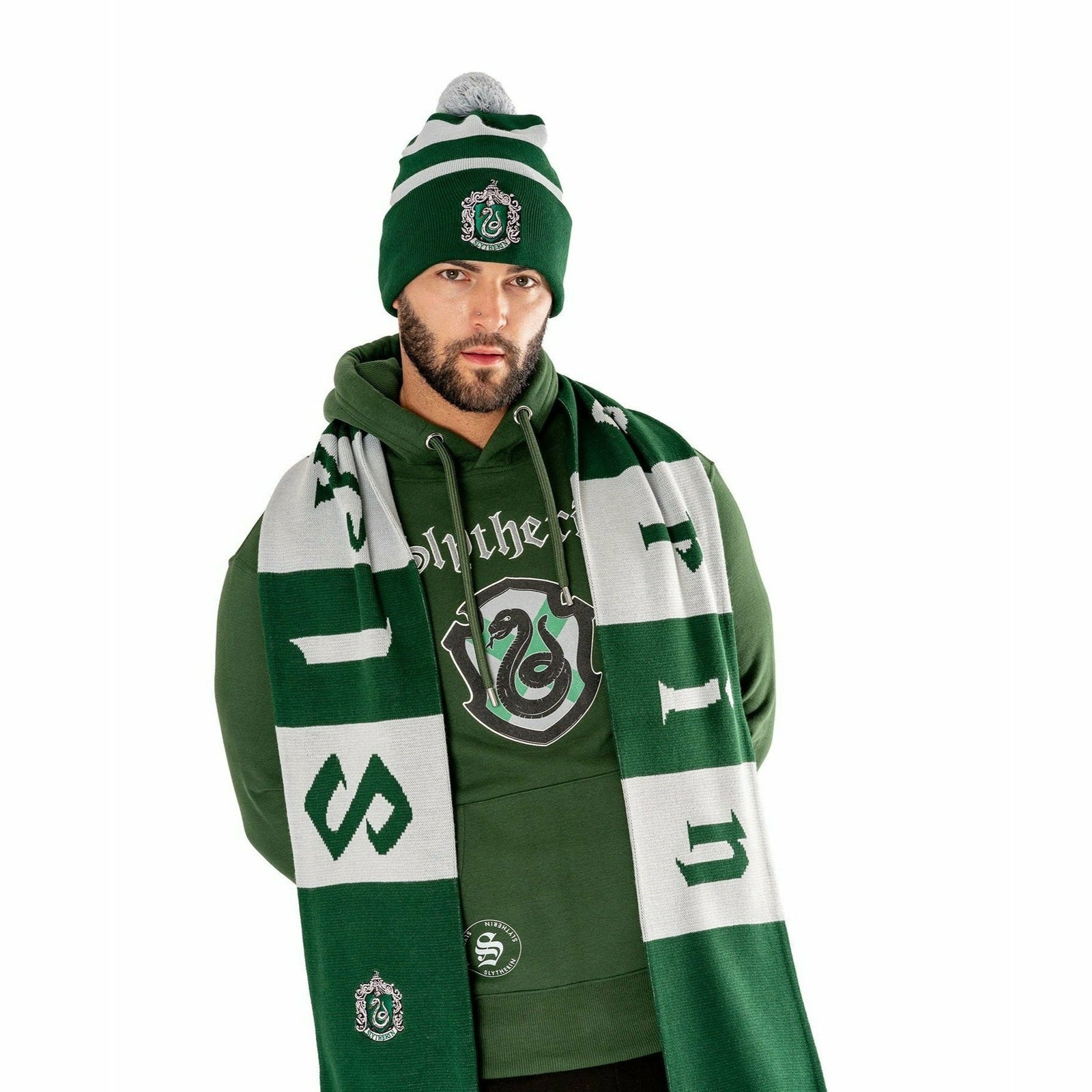 Slytherin Long Length Embroidered Harry Potter Scarf Adult 1