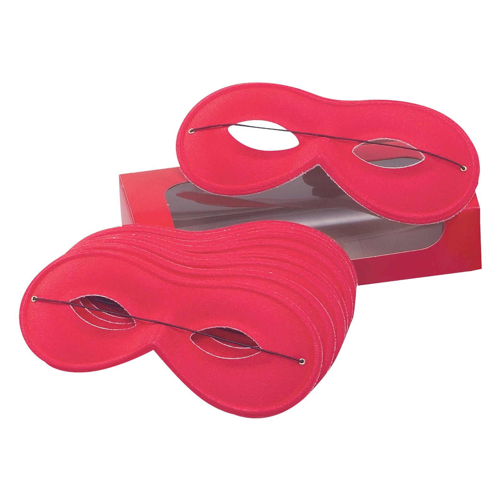 Small Red Domino Eye Masks Box of 10 1