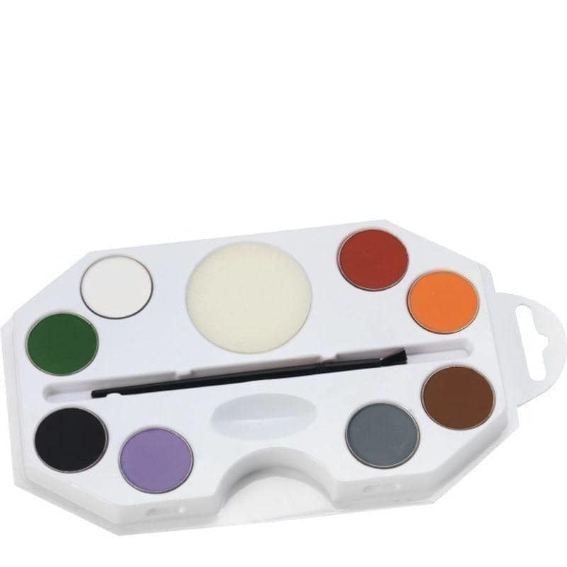 Smiffys Make Up FX Aqua Halloween Kit Adult Assorted Colour Palate Sponge Brush 1