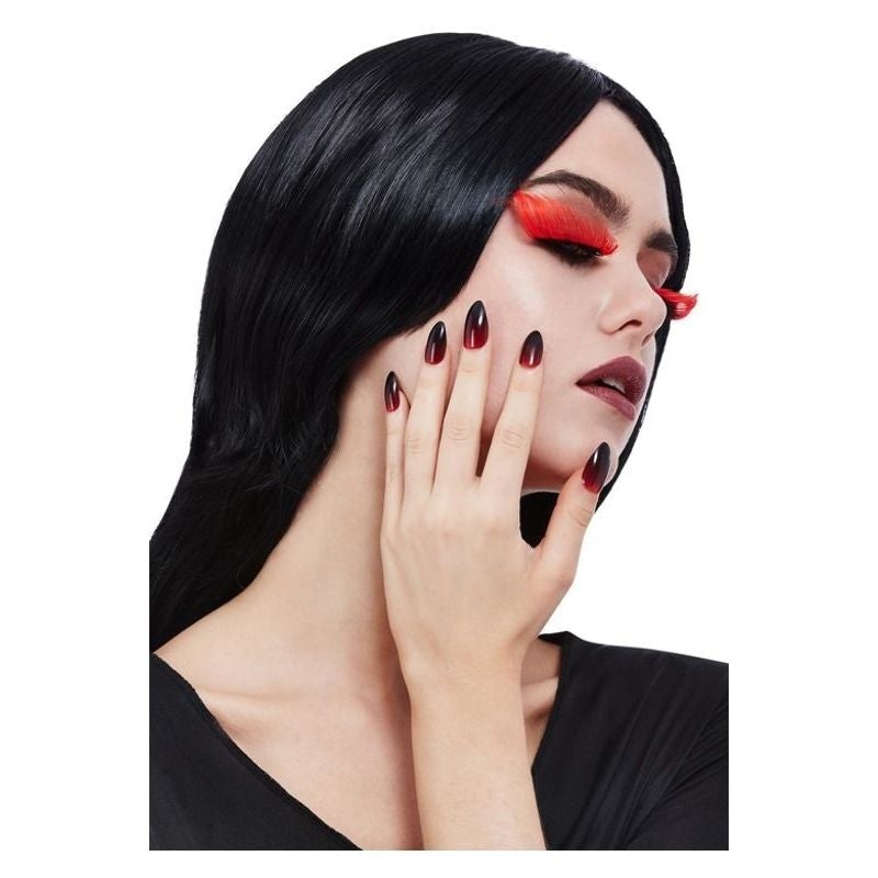 Smiffys Makeup FX Gothic Eyelash and Nail Set 1