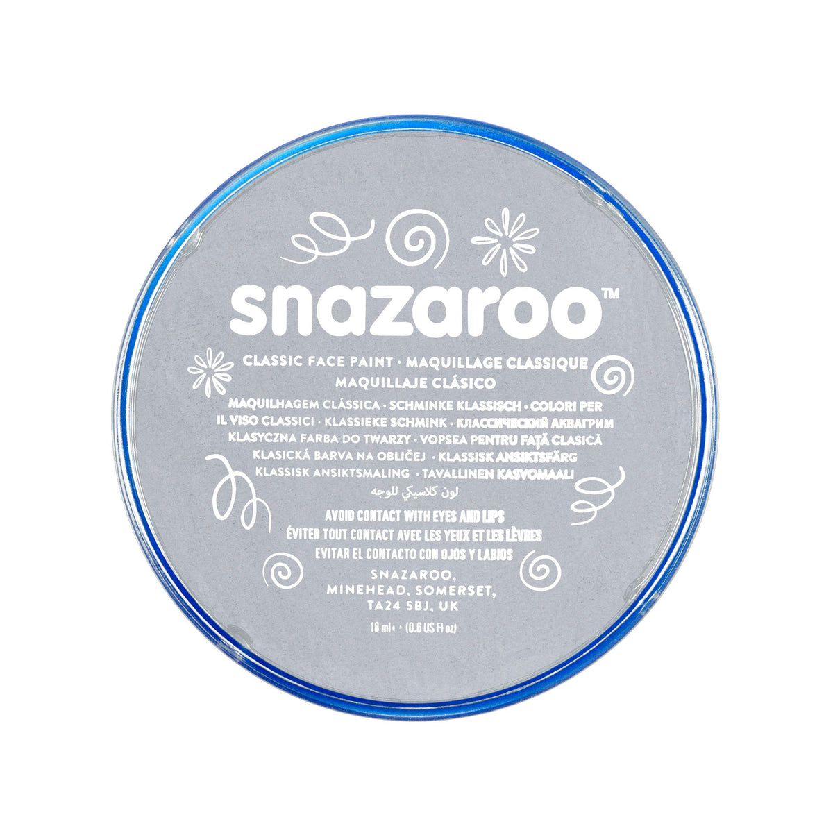 Snazaroo 18ml Tub Light Grey Make Up Pack of 5 1
