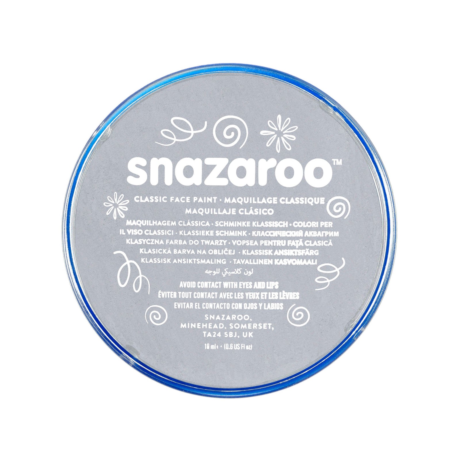 Snazaroo 18ml Tub Light Grey Make Up Pack of 5 1