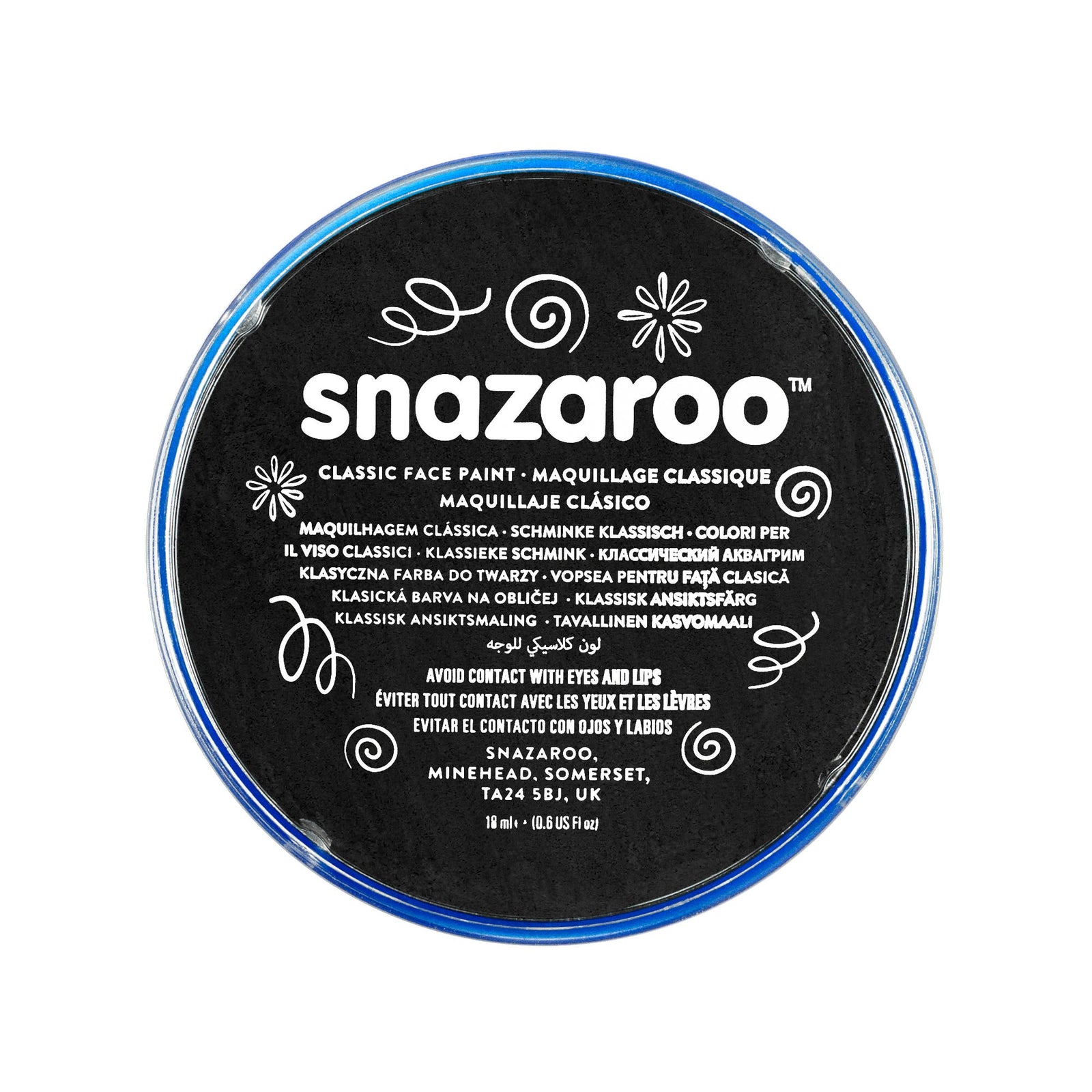 Snazaroo Black 18ml Tubs Make Up 5 Pack 1
