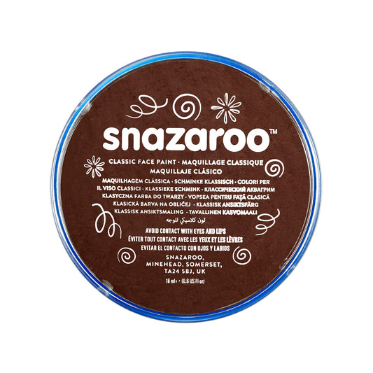 Snazaroo Dark Brown 18ml Tub Make Up Face Paint 1