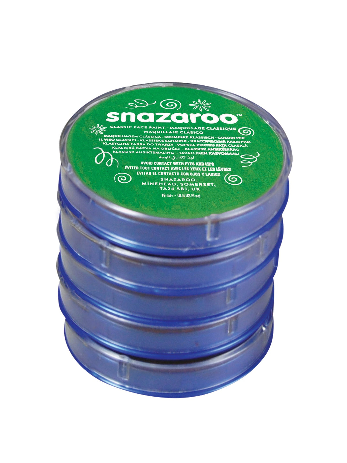 Snazaroo Grass Green 18ml Tubs Make Up 5 Pack 3