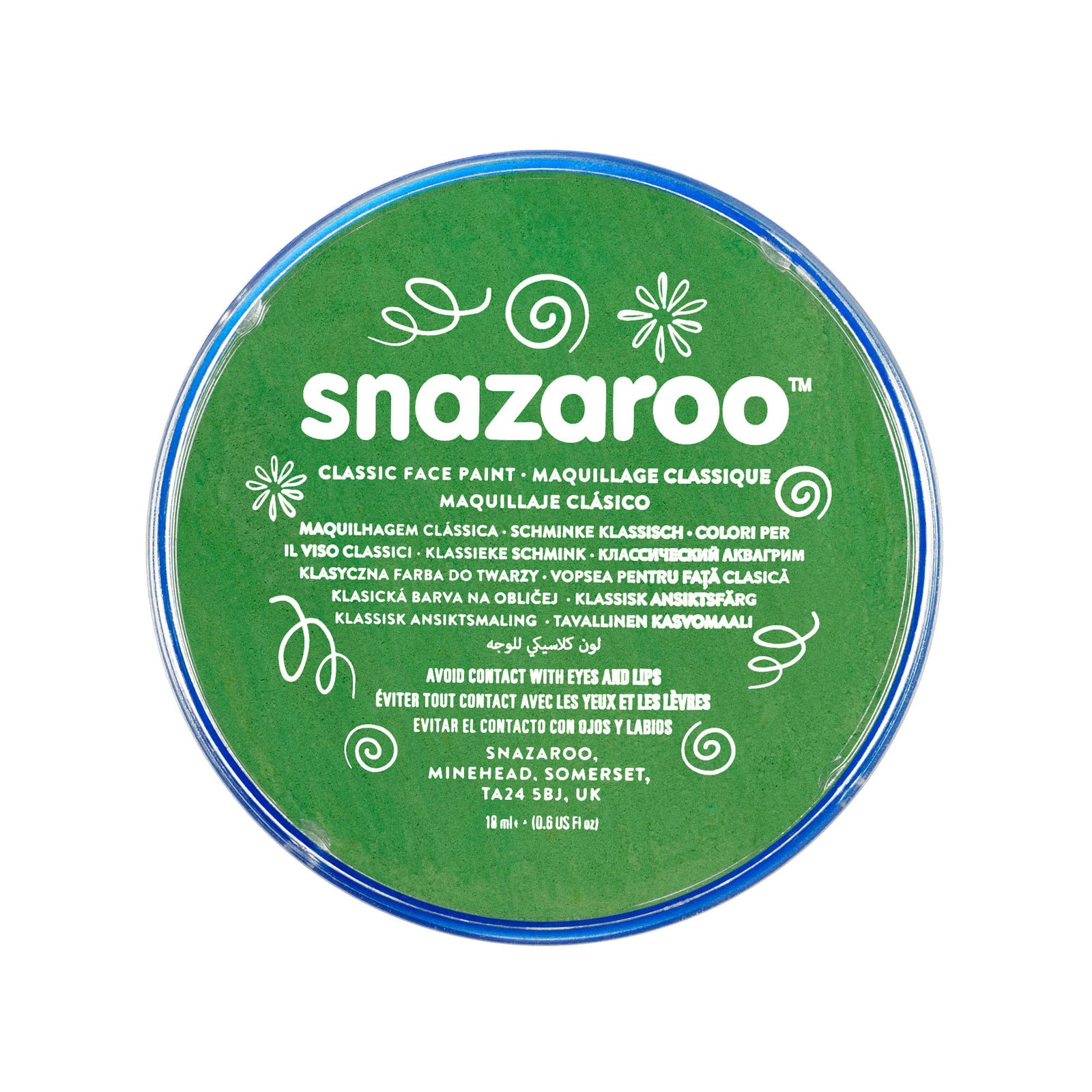 Snazaroo Grass Green 18ml Tubs Make Up 5 Pack 1