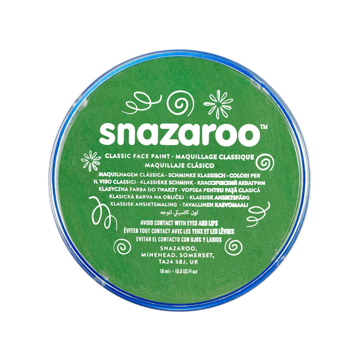 Snazaroo Grass Green 18ml Tubs Make Up 5 Pack 1