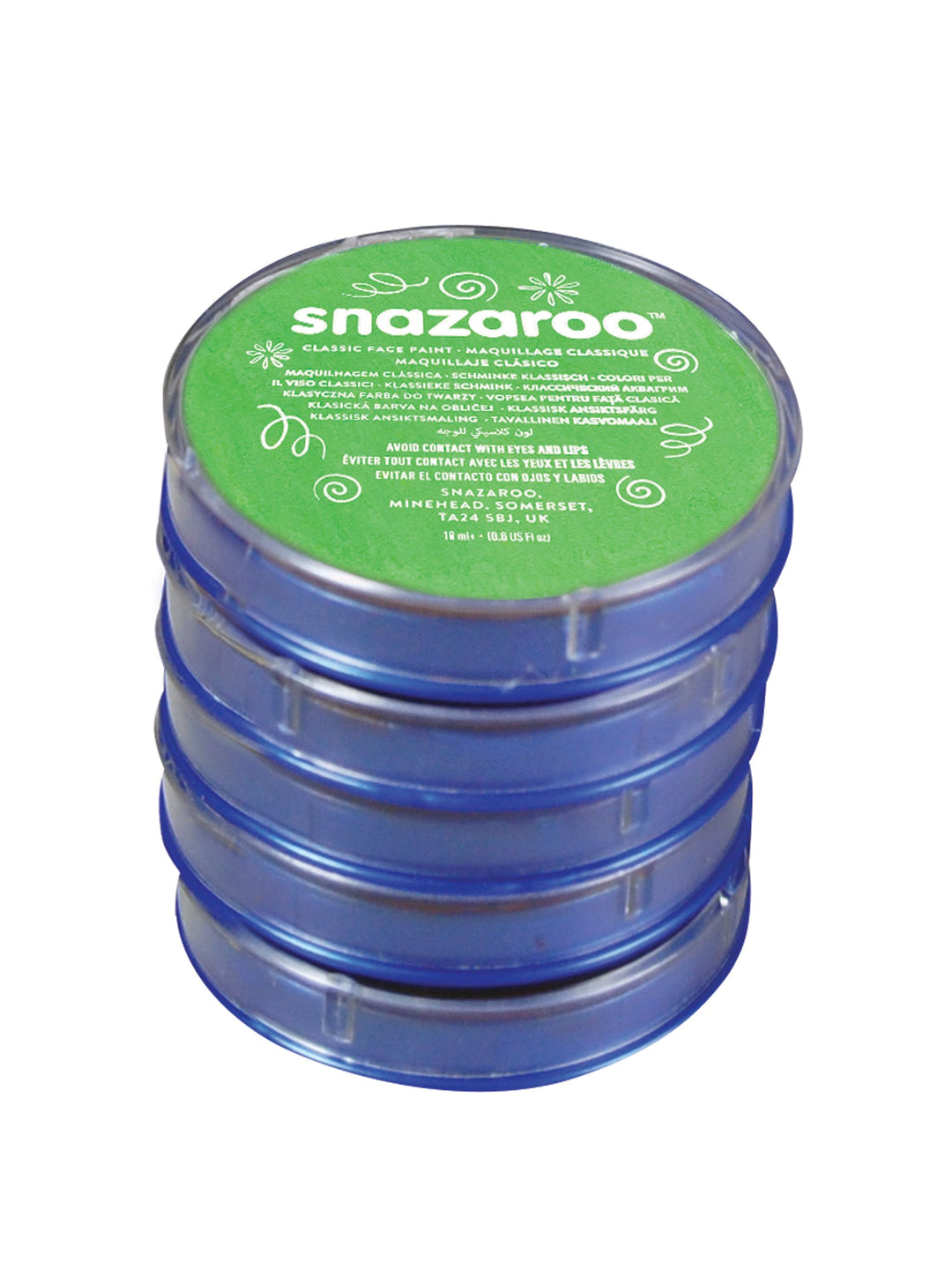 Snazaroo Lime Green 18ml Tubs Make Up 5 Pack